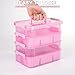 CraftGenes Art Supply Storage Organizer with 2 Removable Trays, 4-Layer 10QT Durable Craft Organizers and Storage for Sewing, Tool, Office Supplies, Art, Craft Supplies(Pink)