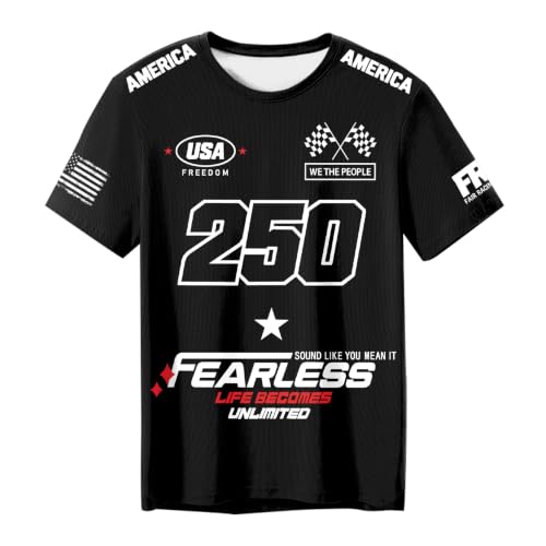 Mens Racing Shirt Freedom 250 Anniversary T-Shirt USA Flag Raceday Outfits