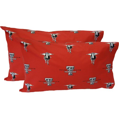 College Covers Everything Comfy Texas Tech Red Raiders Pillowcase Pair, Standard, 20" x 30", Includes 2 Pillowcases