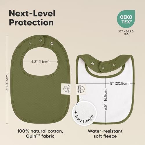 Image of KeaBabies 8-Pack Baby Bibs for Drooling and Teething, Soft (Basics) | Organic Quilted Cotton Cloth Drool Bibs for Baby Girl, Boy, Toddler, Newborn, Infant, Soft & Super Absorbent