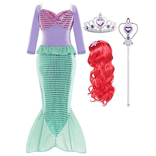 WIOLETA Meerjungfrau Kostüm Mädchen, Meerjungfrau Kostüm,...