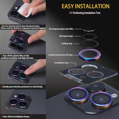 Protection d'objectif iPhone 16 Pro contre les rayures avec verre trempé antichoc - 6