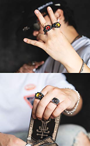 [FORFOX] メンズレディース 悪魔の目リング チタンステンレス 邪眼 指輪 ゴシックアクセサリー サイズ14-26 - 画像5