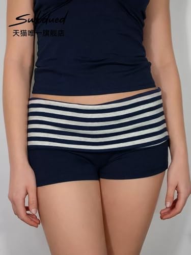 Image of Women Fold Over Lounge Shorts Low Waist Fitted Pajama Shorts Cute Sleep Pj Short Bottoms Roll Over Yoga Shorts