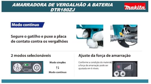 Makita DTR180ZJ Akku-Bewehrungsverbinder 18,0V im MAKPAC (ohne Akku, ohne Ladegerät)