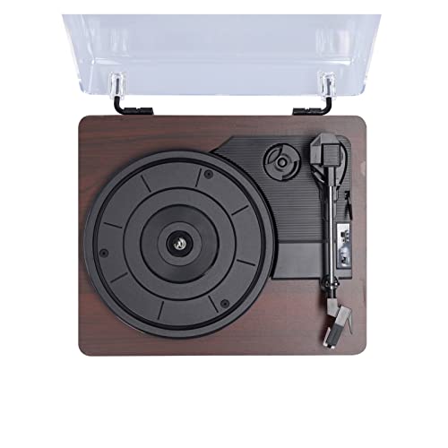 Giradischi in vinile retrò con coperchio antipolvere Giradischi in stile nostalgico classico Giradischi 33/45/78 giri/min Grammofono Fonografo