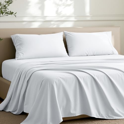 Image of Bare Home Microfiber Pillow Cases - Standard Size Set of 2 - Cooling Pillowcases - Double Brushed - Easy Care - Envelope Closure (Standard Pillowcase Set of 2, White)