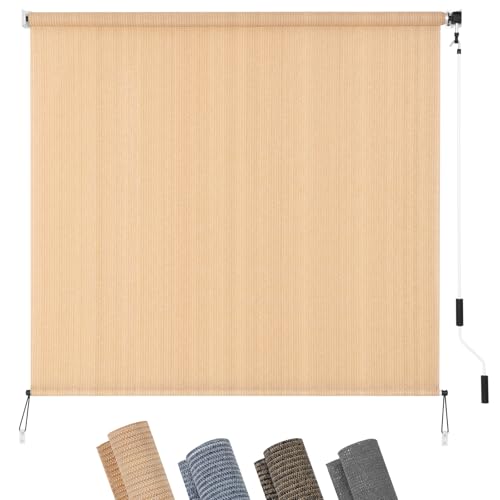 KELIXU Patio Shades Roll Up Outdoor Blind, 8’ W x