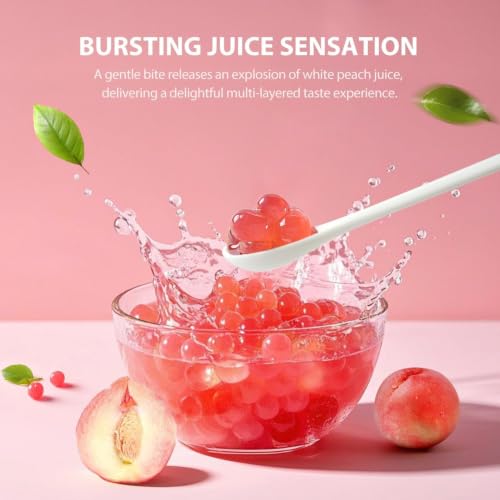Image of Soeos Popping Boba, Bursting Juice Balls for Drinks and Desserts, Premium Bubble Tea Toppings (6.6 lbs (3 kg), Peach)