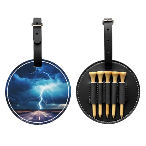 Lightning in a Flash Black Golf tee Storage Bag - Durable and wear-Resistant Golf Accessories