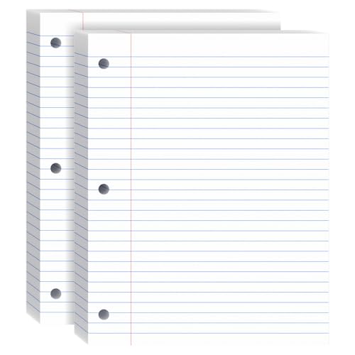Papier ligné pour classeur à 3 anneaux perforé format lettre 21,6 x 27,9 cm lot de 2 paquets