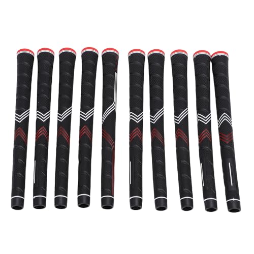 Yechiry 10Pcs Rubber Club Grips Replacement, Golf Training Accessories, Men Women Non Slip Stable Control Golf Grips with Comfortable Handshake for Various Clubs (S)