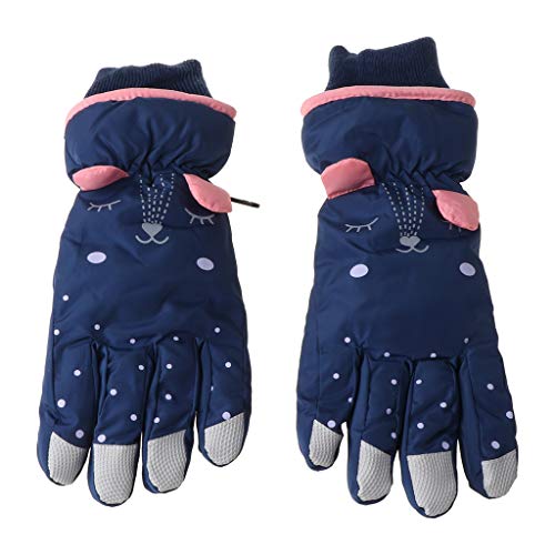 Vdaxvme Guantes cálidos para niños y niñas, guantes térmicos de invierno profesionales para nieve, esquí, niños, resistentes al viento, snowboard, guantes térmicos de 6 a 12 años