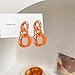 80s 90s Chain Earrings for Women Colorful Acrylic Drop Earrings for Outfit Glow Party Halloween 80s Accessories Jewelry (Orange Earring)