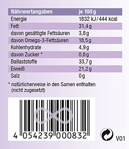 KOPP Vital® Bio Chia-Samen im Bügelglas 700 g - Bio-Qualität - ohne Gentechnik – Zusatzstofffrei - dekorativen Bügelglas - Premium Chia-Samen