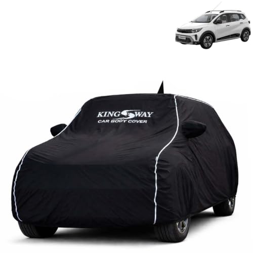 Image of KINGSWAY Super Waterproof Car Cover Only with Triber (Year 2025 Onwards - All Model) | Mirror and Antenna Pockets | All Weather Car Body Cover with Silver Piping | Black