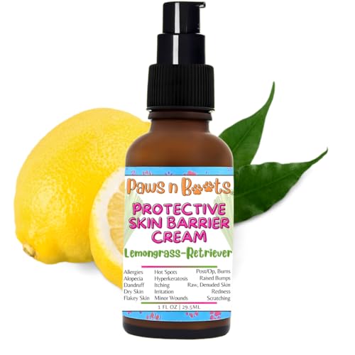 Image of Protective Skin Barrier Cream Best Itchy Skin Relief for Dogs. Holistic Treatment, 100% Natural. Fast-Drying, Mess-Free, No Distractions. Relieves Itching, Hot Spots, Paw-Licking Lemon grass-Retriever