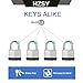HZSY Padlocks Keyed Alike, Pack of 6, Laminated Steel Keyed Lock (1-9/16