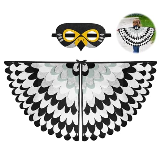 Hpbaggy Disfraz de alas de pájaro para niños con máscara de fieltro
