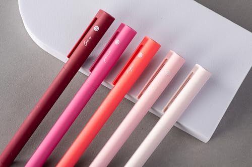 Image of DIVERSEBEE Gel Ink Pens Assorted Colors, 0.5 mm Fine Point, Bible Pens No Bleed Through with Cute Fine Tip, Bible Study Journaling Supplies Set, 5 Pack (Pink)