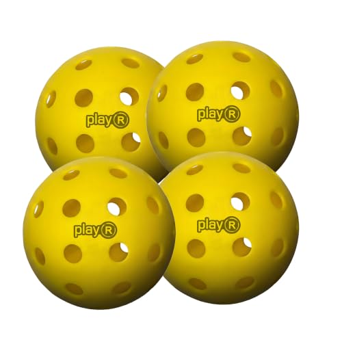 Image of playR Pickleball Balls - Injection Molded Lightweight Pickleballs, Durable Construction, Power, Stable Flight & Consistent Bounce, Precision Performance Balls for Training & Match Play - Pack of 4
