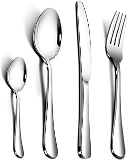 AckMond 24-Piece, Cutlery,Home Use Stainless Steel Western Tableware Dinnerware Set Knife Fork Spoon Dersert Spoon, Service for 6