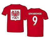 European Soccer 2020 Poland #9 Robert Lewandowski Jersey Style Little Kids Girls Boys Toddler...