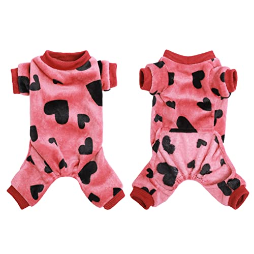 Letsqk Dog Pajamas Flannel Dog Onesie Comfy Velvet Winter Pajamas Coat Jumpsuit For Small Dogs And Puppies #TOP10