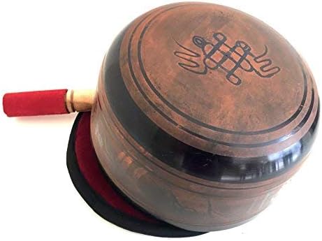 Cuenco Tibetano Jive 6 Pulgadas Rojo con Cojín y Mazo miniatura 3