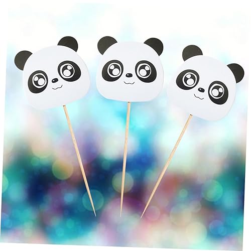 IMIKEYA 18 Pçs Panda Cupcake Decoração Toppers De Cupcake Panda Decoração De Bolo Decorações De Bolo