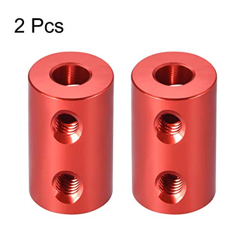 Uxcell 5Mm To 5Mm Bore Rigid Coupling Set Screw L20Xd12 Aluminum Alloy,Shaft Coupler Connector For Rc Airplane Boat, Motor Accessories,Red,2Pcs #TOP1
