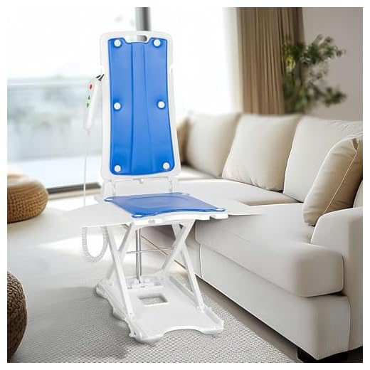 Bath Lift Electric Reclining Seat Chair for Elderly, Lightweight, Foldable, Height Adjustable for Fall Recovery and Home Care in Bath
