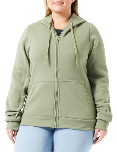 Pull à capuche femme YUKA en polyester olive clair XL avec fermeture éclair élégante