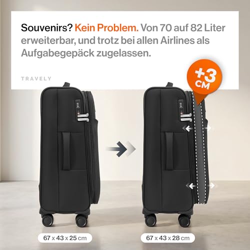 Travely TY-SOFT-24Z-KOFFER-BLK-FBA