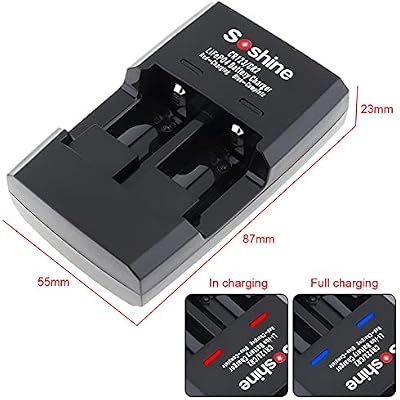 CR2 Rechargeable Battery and Charger 15270 3.0V Battery for Golf Rangefinders, Telescopes, Electric Toys Smoke Alarms