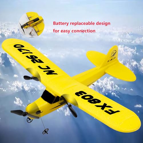 Ouhgnoh RC Airplane 2.4GHz Remote Control Airplane Gyro Easy to Fly Birthday for Beginner Kids Boys (Yellow)