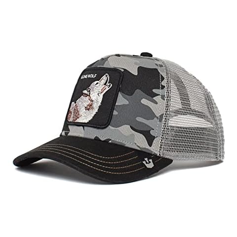 Goorin Bros Dog Soldier Lone Wolf Dark Camo/Black A-Frame Adjustable Trucker Cap - One-Size Cover