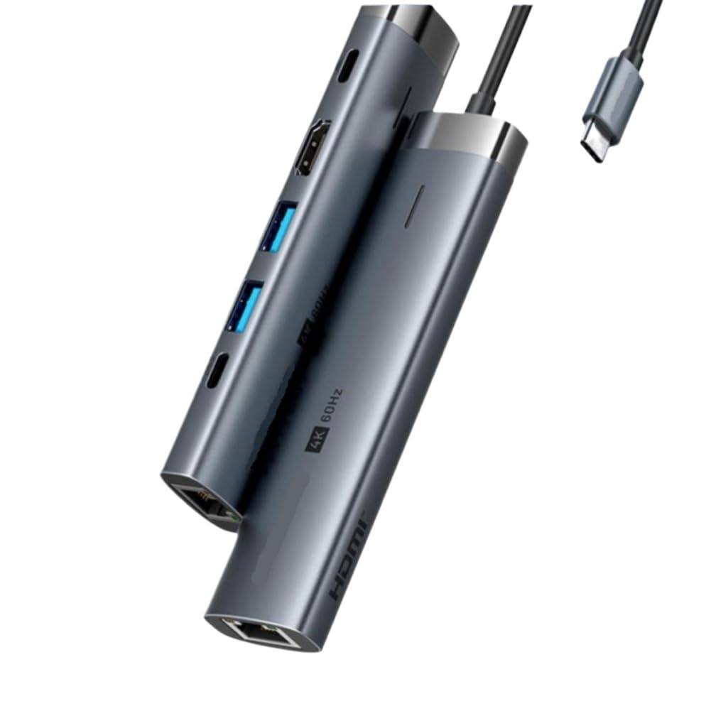 Hub USB C kompatybilny z laptopem Pro stacja dokująca 4K 60Hz USB C HUB HDMI adapter typu C do RJ45 Ethernet USB3.0 PD100W SD TF (6 w 1 HDMI RJ45)