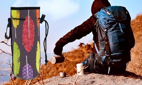 Image of Wanty Neoprene 20 Oz Insulated Water Drink Bottle Cooler Carrier Cover Sleeve Tote Bag Pouch Holder Strap for Climbing Cycling and Running Outdoor Activities