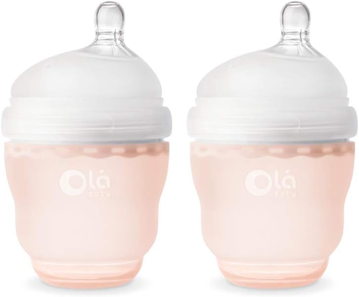 Olababy Gentle Bottle 2 Piece Coral Set, 4 Ounce