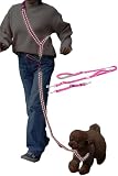 [LaLUCA GOODS] 犬 ショルダーリード 反射ライン 小型犬 中型犬 大型犬 アドバンスモア 02モデル ハンズフリー ピンク Cセット Mサイズ