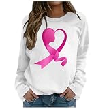 Generisch Sudadera de moda para mujer, sin capucha, para el mes de concienciación del cáncer de mama. Jersey elegante e informal con diseño único para mayor comodidad y tendencia, Gris Claro1, L