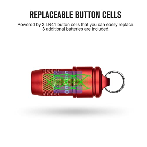 Olight Imini 10 Lumens Tiny Keychain Flashlight, Portable Quick-Release Small Flashlights With Magnetic Base, Powered By 3 Lr41 Button Cells For Edc And Emergency (Red) #TOP5