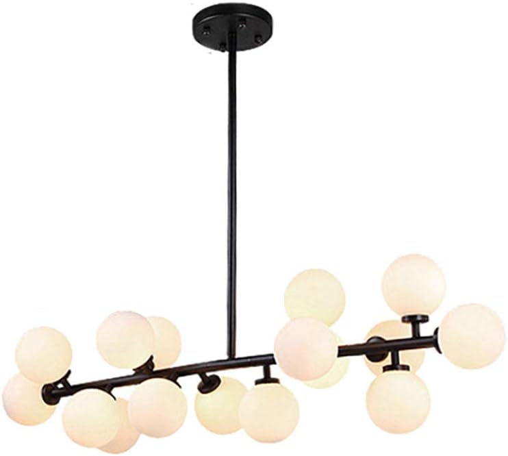 Light Fixtures,with Frosted Glass Spherical Lighting,Linear Hanging Light Kitchen Island Ceiling Lights Fixtures/Black
