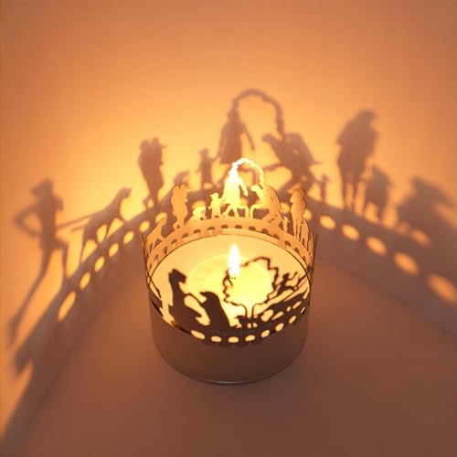 Hunde Schattenspiel - Windlicht mit Silhouetten von Hunderassen für magisches Schattenspiel Hunde-Liebhaber - Dekoration für Zuhause