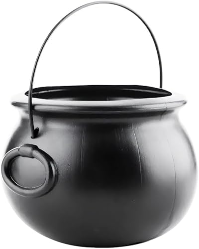 PMU Caldero de Halloween  Molde de soplado, accesorio de plástico para fiestas, soporte para dulces para niños, recuerdos y suministros de fiesta de