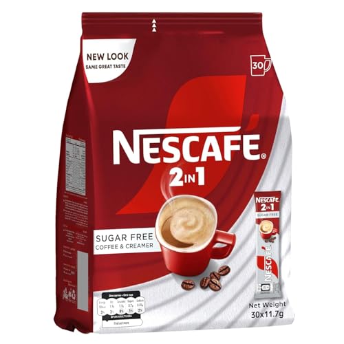 Image of Nescafe Sugar-Free 2 In 1 Coffee Pouch, 30 Sticks, 351 Gm | Nescafe Instant Coffee Premix | Sugar Free 2 in 1 Coffee Sachets | (30 x 11.7g)