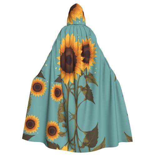 Cape longue à capuche adulte tournesol manteau déguisement halloween