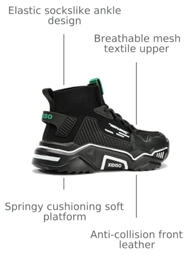 Image of SANNAX Fashion Shoes for Mens High Top Casual Walking Shoes Non Slip Breathable Mesh Lightweight Sneakers