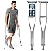 MEDITAL Underarm Crutches for Adults - 2 Piece Lightweight 112–132cm Adjustable Stainless Steel Crutches with Ergonomic Grip - Comfort Padding, Anti-Slip Rubber Base Adult Crutches for Men & Women